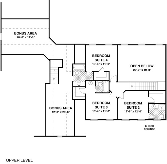 Upper Level Floorplan image of The Highland House Plan